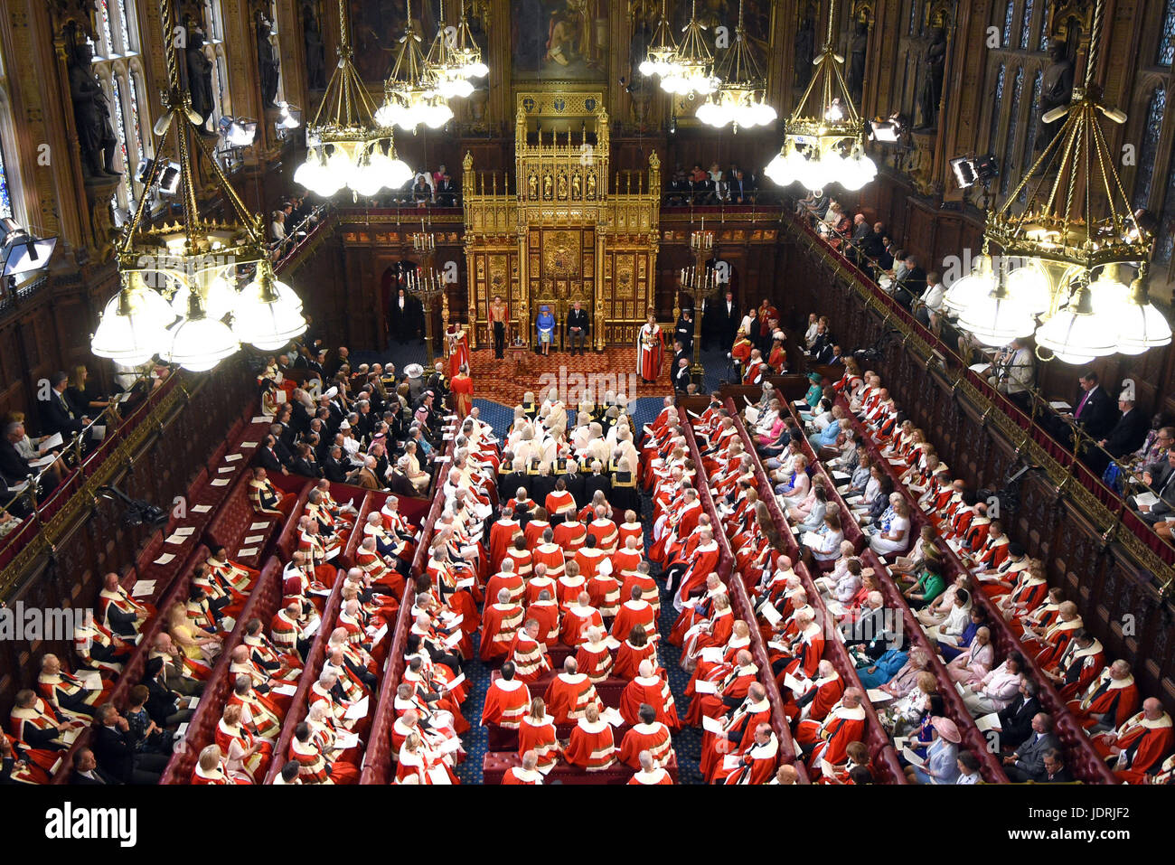 Queen Elizabeth II and the Prince of Wales in the House of Lords for