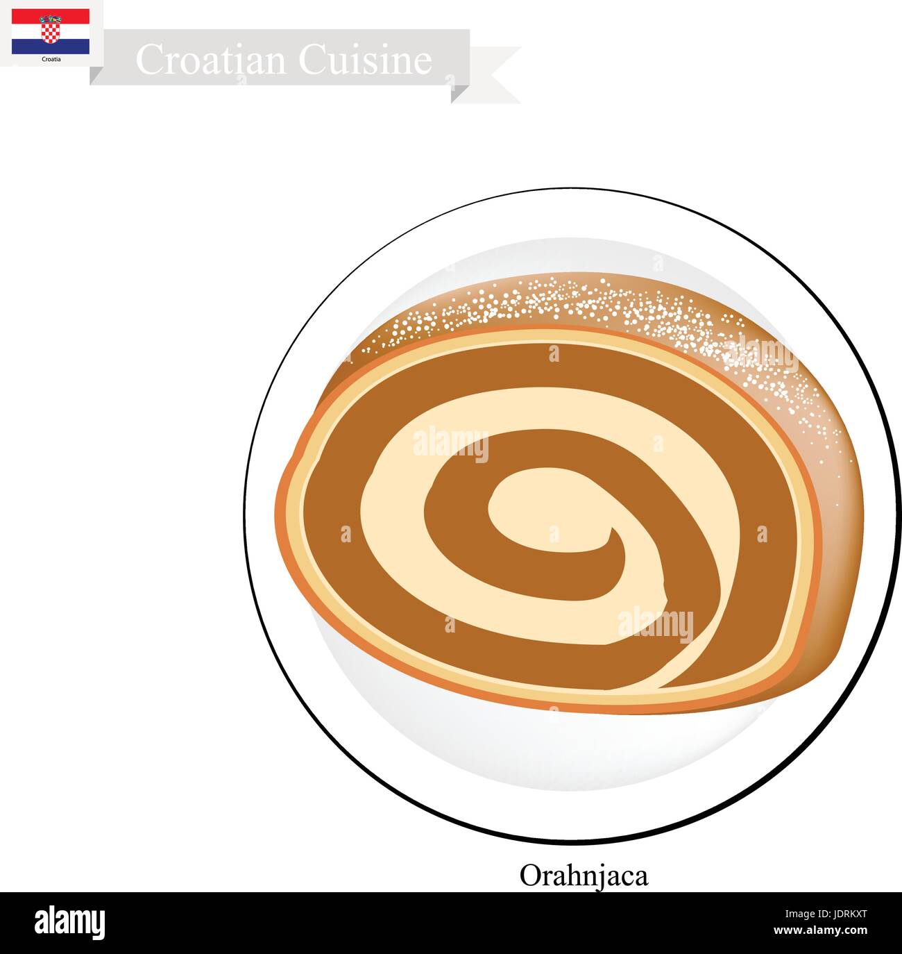 Croatian Cuisine, Orahnjaca or Traditional Roll Cake Made From Dough ...