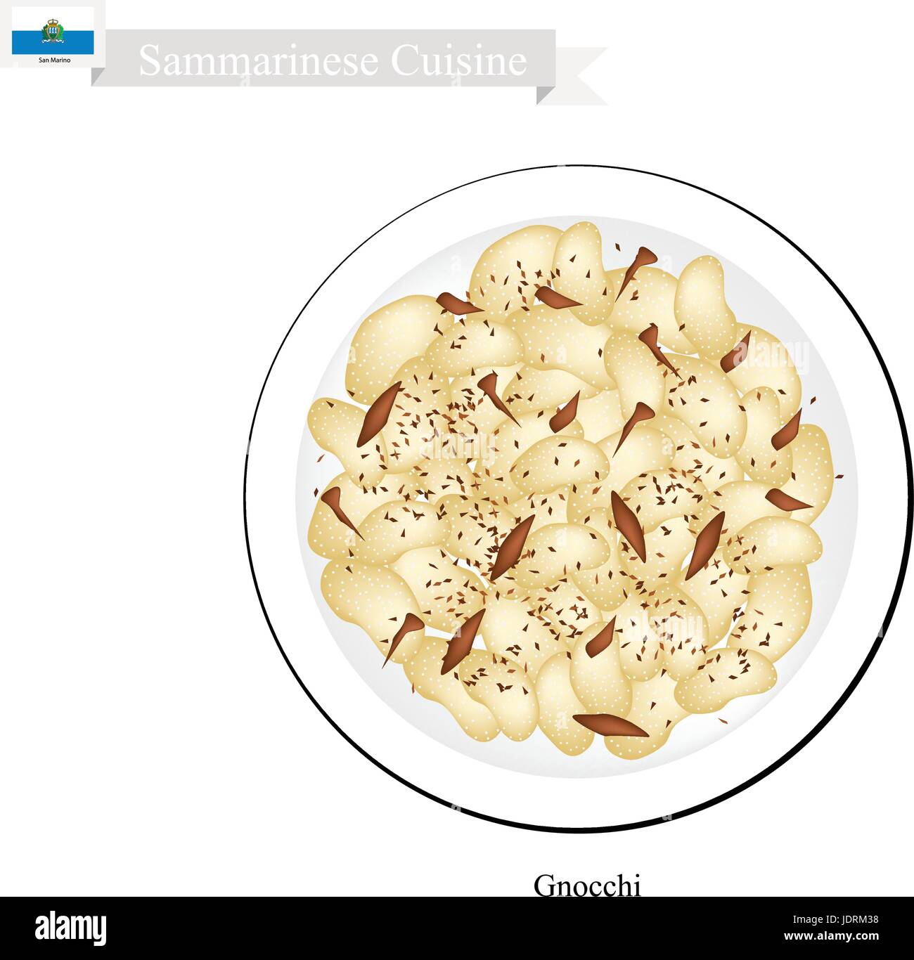 Sammarinese Cuisine, Gnocchi with Herbs or Little Dough Dumplings Made