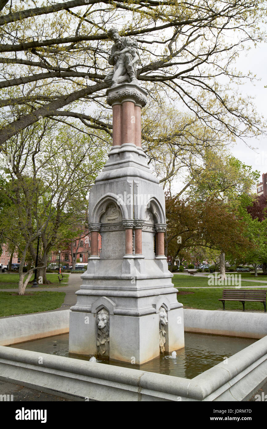 the ether monument Boston public garden USA Stock Photo