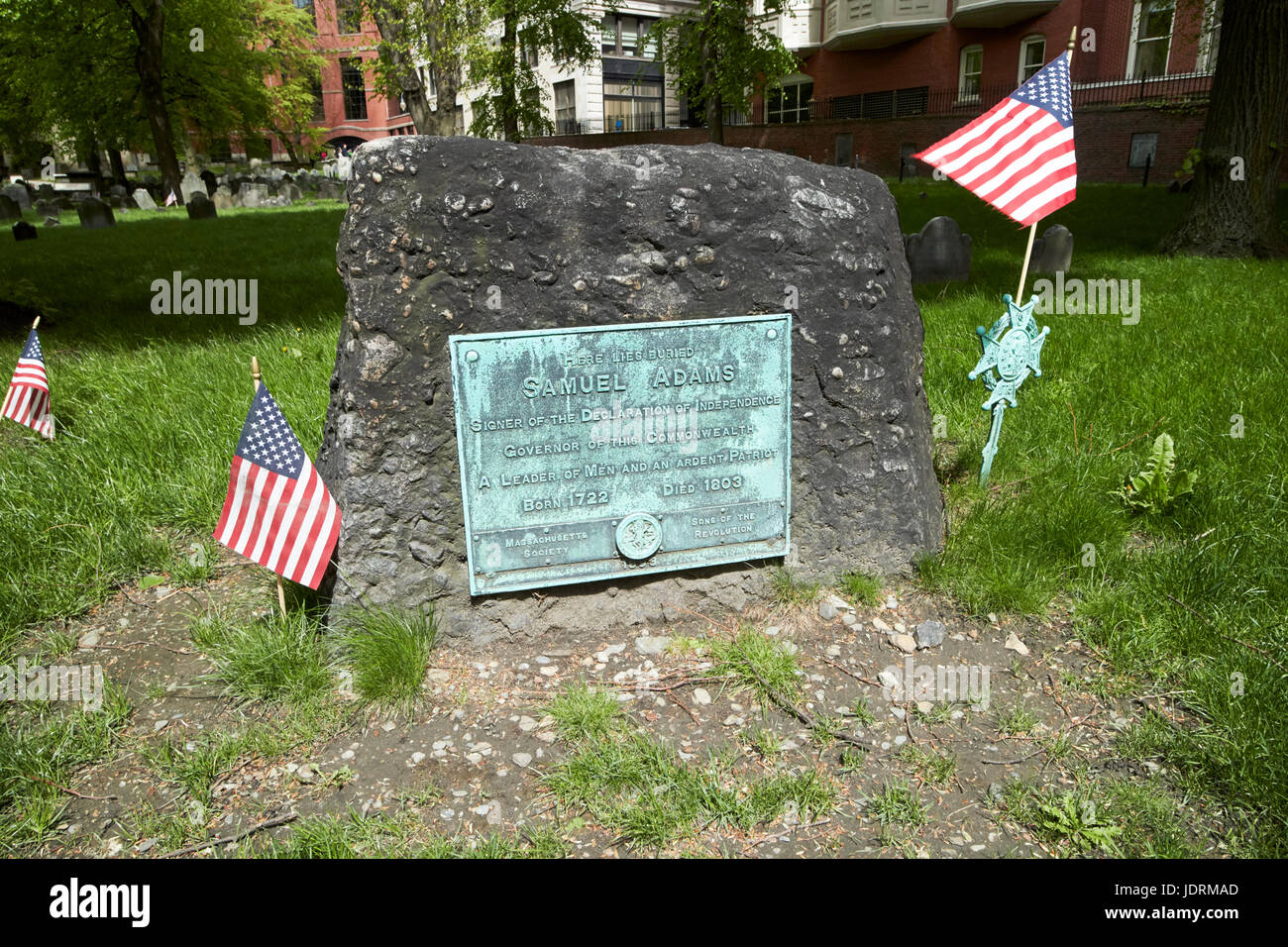 grave of samuel adams Granary Burying ground Boston USA Stock Photo