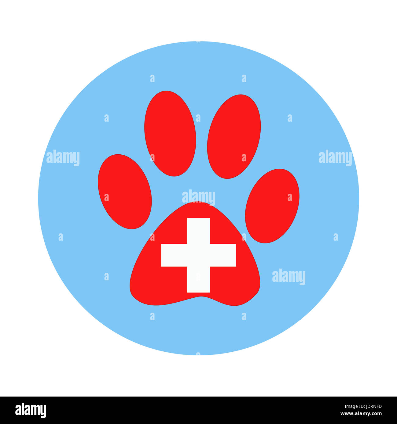 Veterinary sign paw print animal cross Stock Photo Alamy