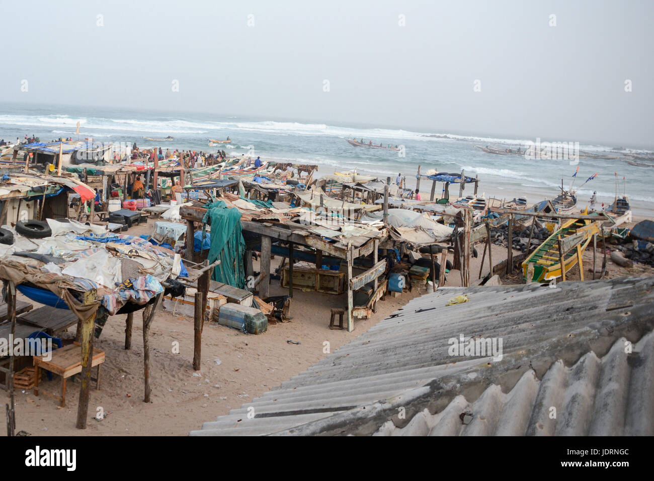 Yoff beach fish market in Dakar, Senegal. Stock Photo