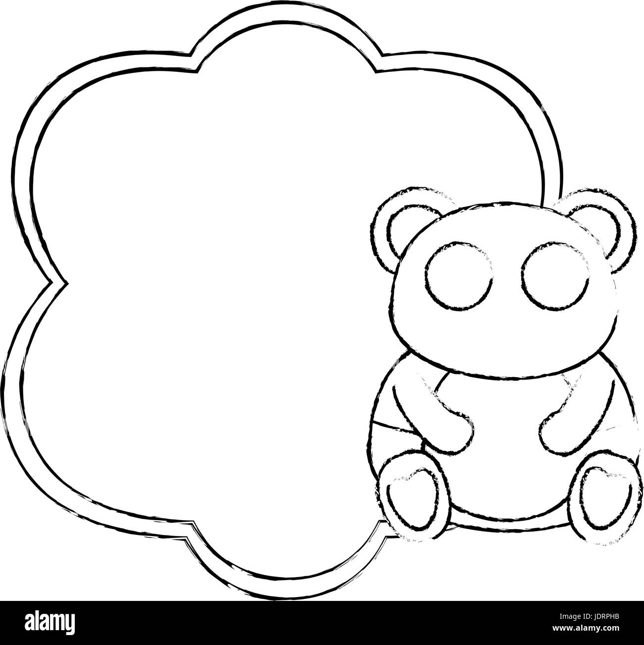 frame and bear animal icon over white background vector illustration ...