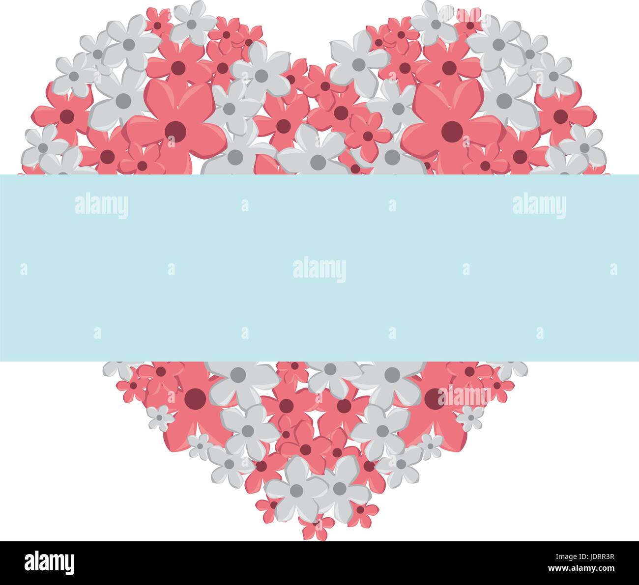 frame in heart shape with decorative flowers icon over white background ...
