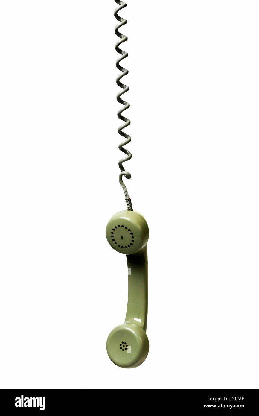 Vintage telephone receiver isolated on white background Stock Photo Alamy