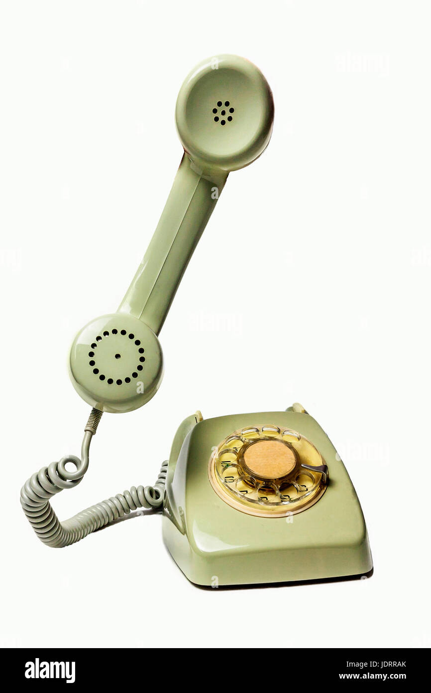 Vintage telephone receiver isolated on white background Stock Photo Alamy