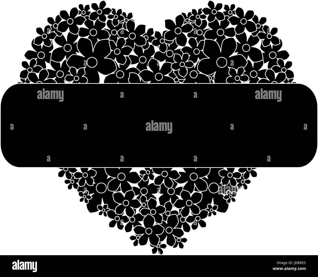 frame of flowers in heart shape icon over white background vector ...