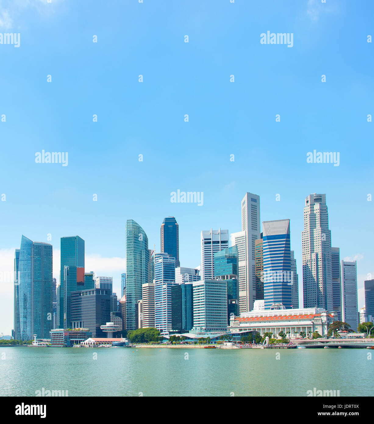 Business architecture of Singapore Downtown Core in a daytime Stock Photo