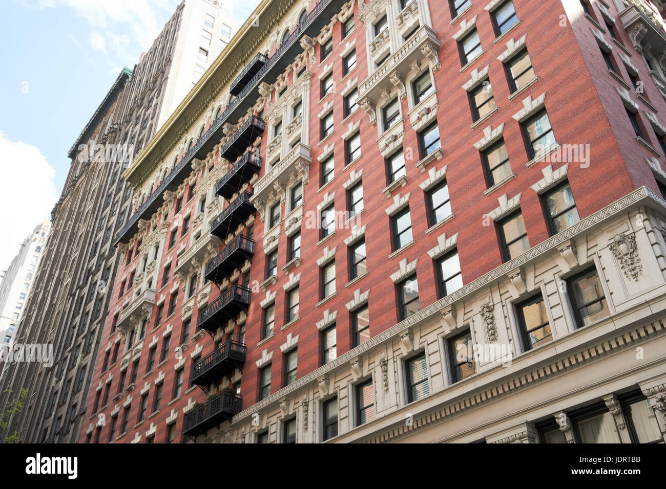 the burton building with mixed design architecture architectural details New York City USA Stock Photo