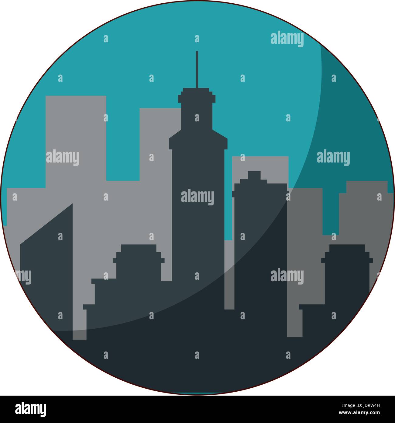 city view silhouette icon vector graphic illustration Stock Vector ...