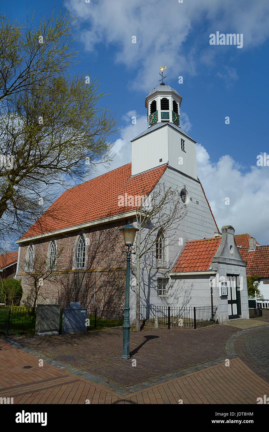 De Koog, protestantse kerk Stock Photo