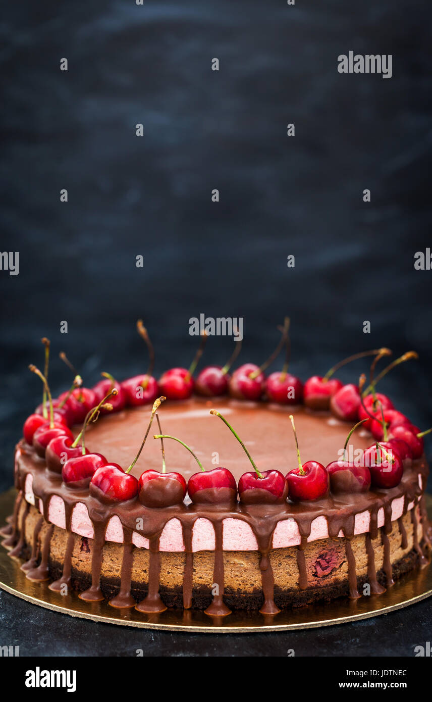 Dark Chocolate Cherry Tart High Resolution Stock Photography And Images Alamy