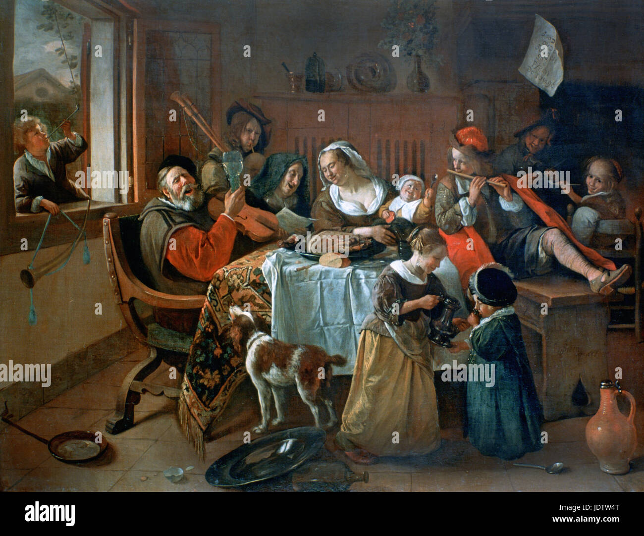 Jan Steen - The Merry Family - 1668 Stock Photo