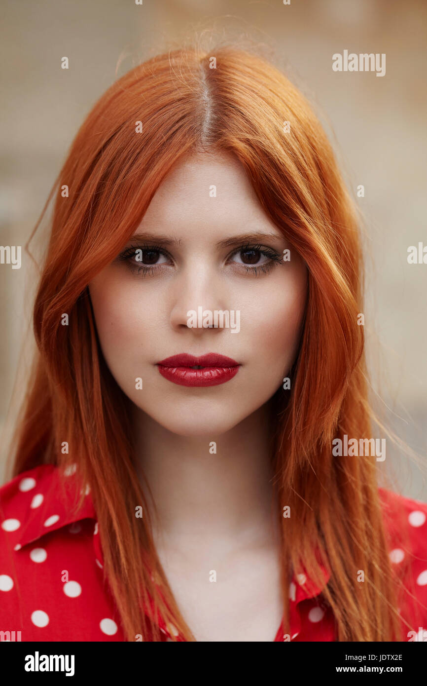 Portrait of redhead girl Stock Photo