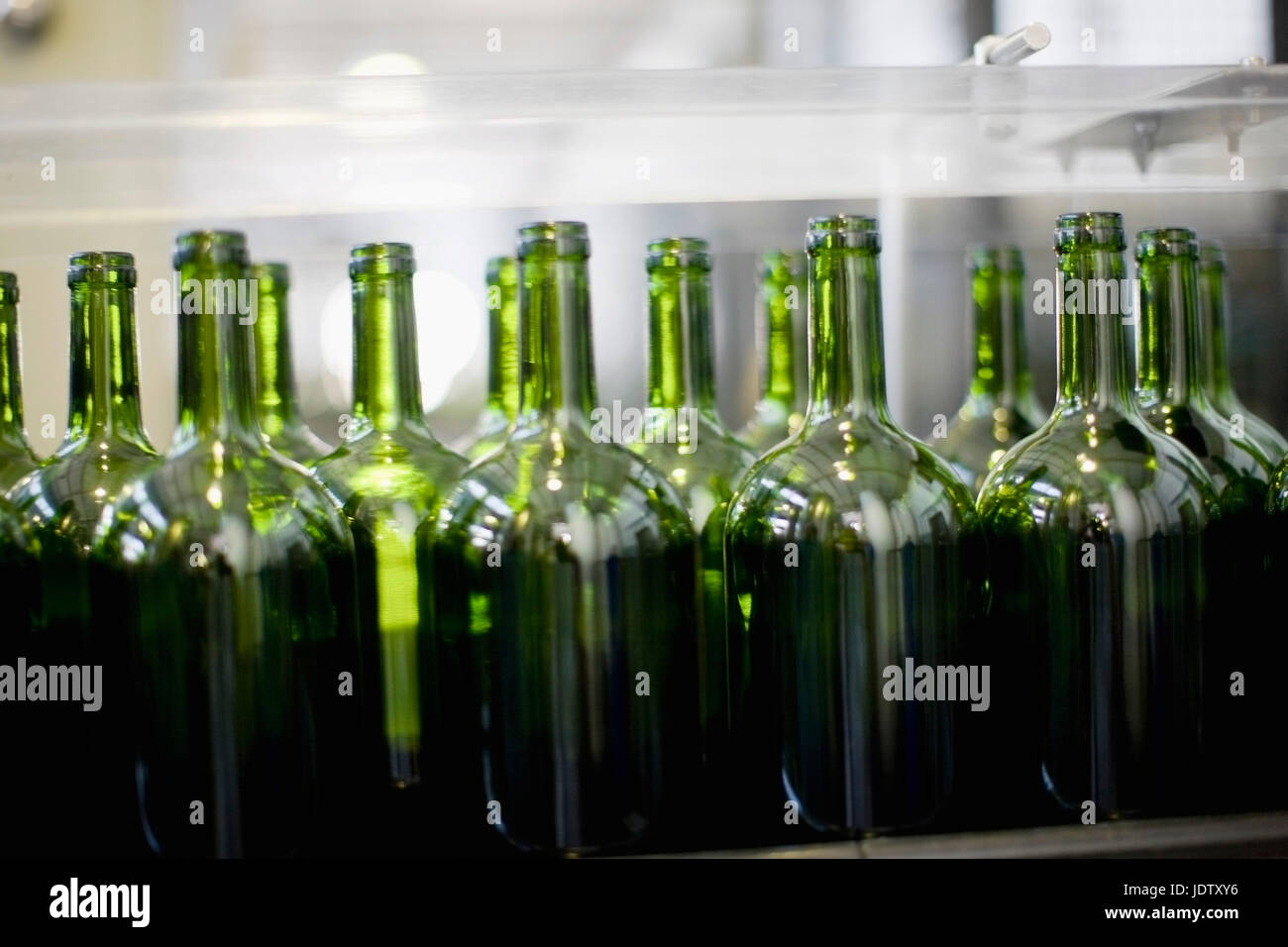 Glass bottles in factory Stock Photo Alamy