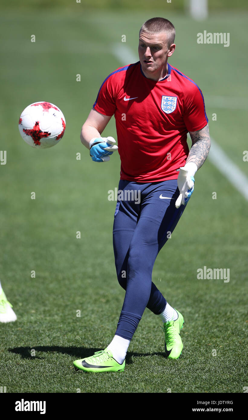 England goalkeeper Jordan Pickford during the training session at