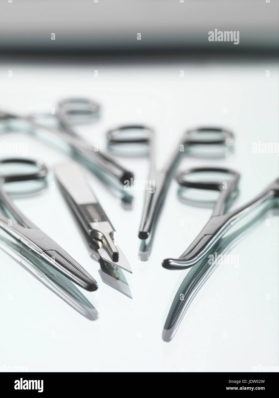 Close up of surgical tools Stock Photo