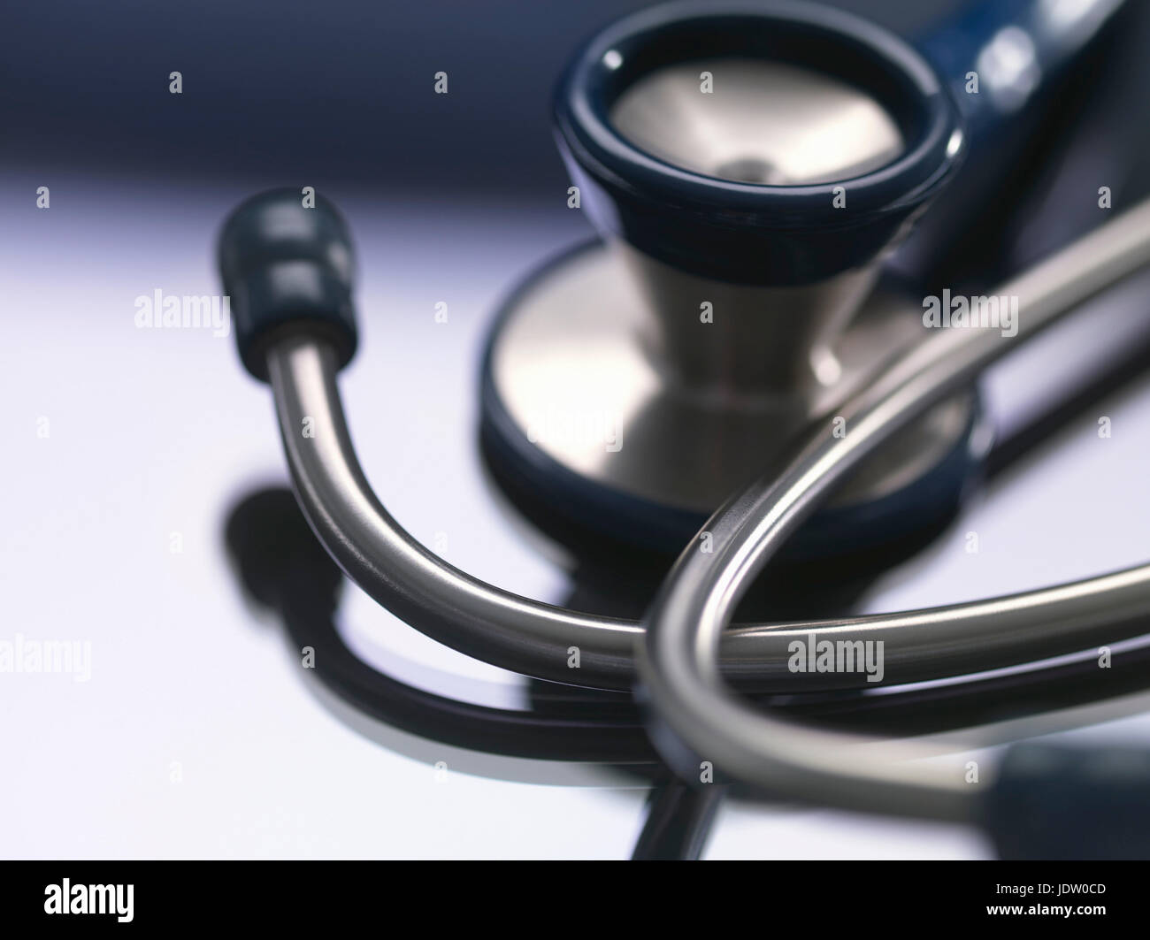 Close up of stethoscope on counter Stock Photo
