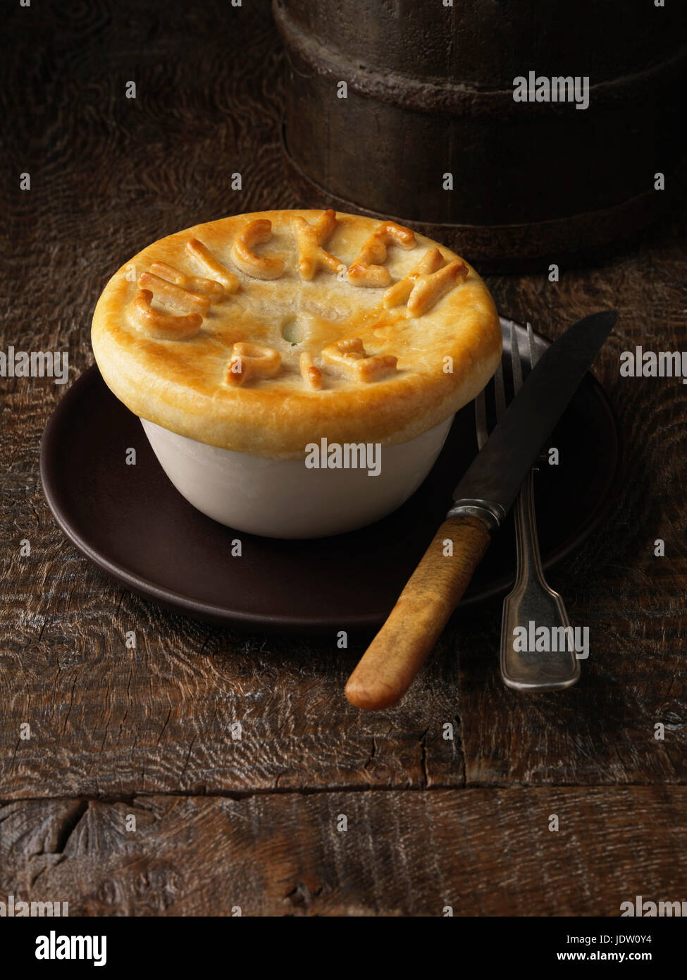 Plate of chicken pies Stock Photo