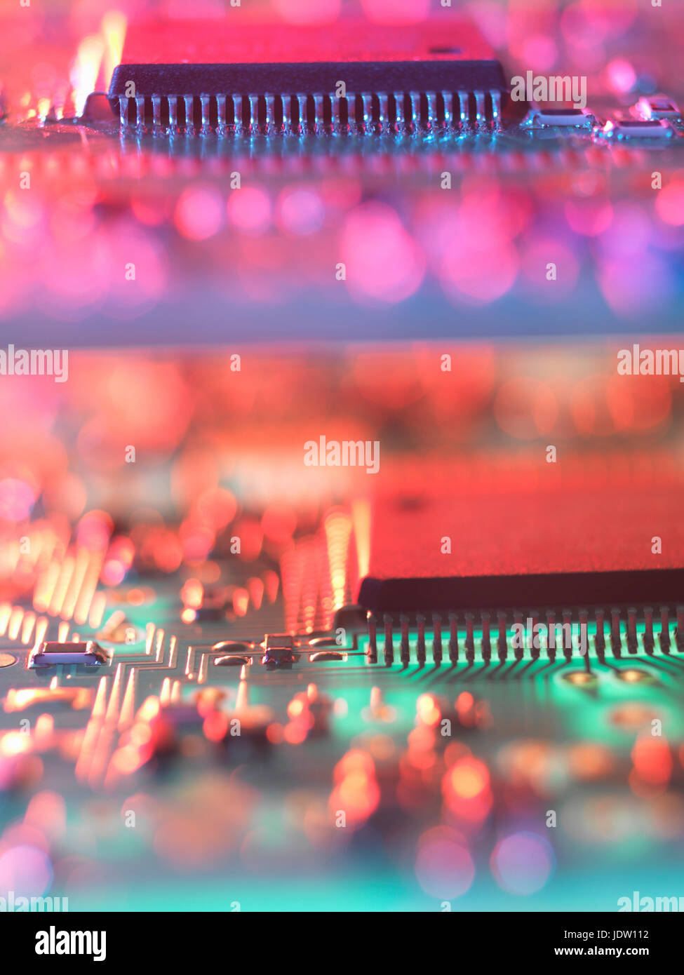 Close up of colorful circuit board Stock Photo