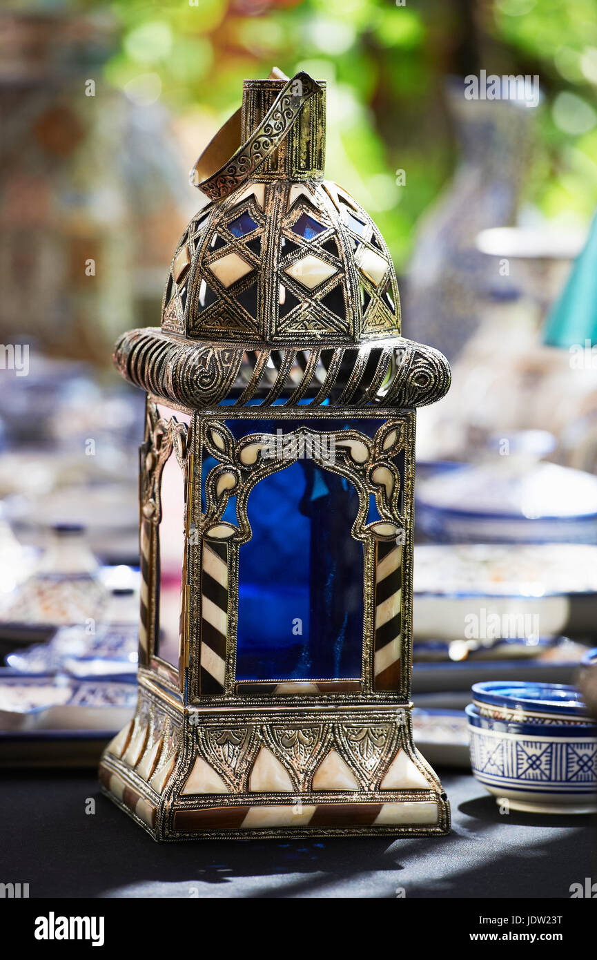 Close up of ornate metal lantern Stock Photo