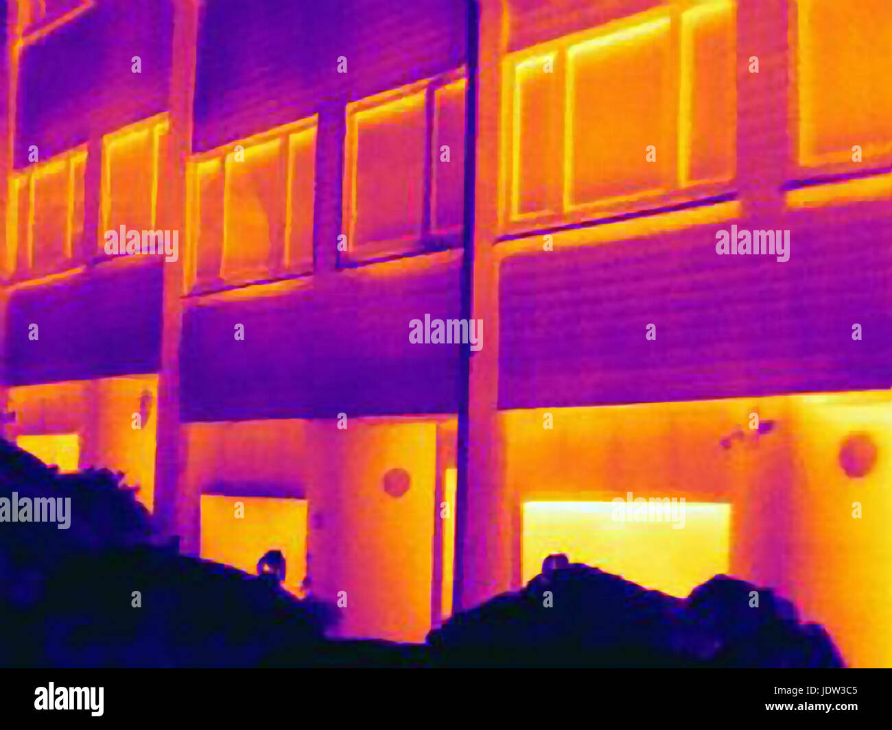 Thermal Image Of Apartment Buildings Stock Photo Alamy