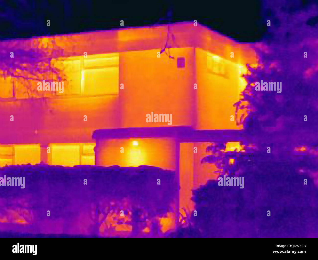 Thermal image of apartment building Stock Photo - Alamy