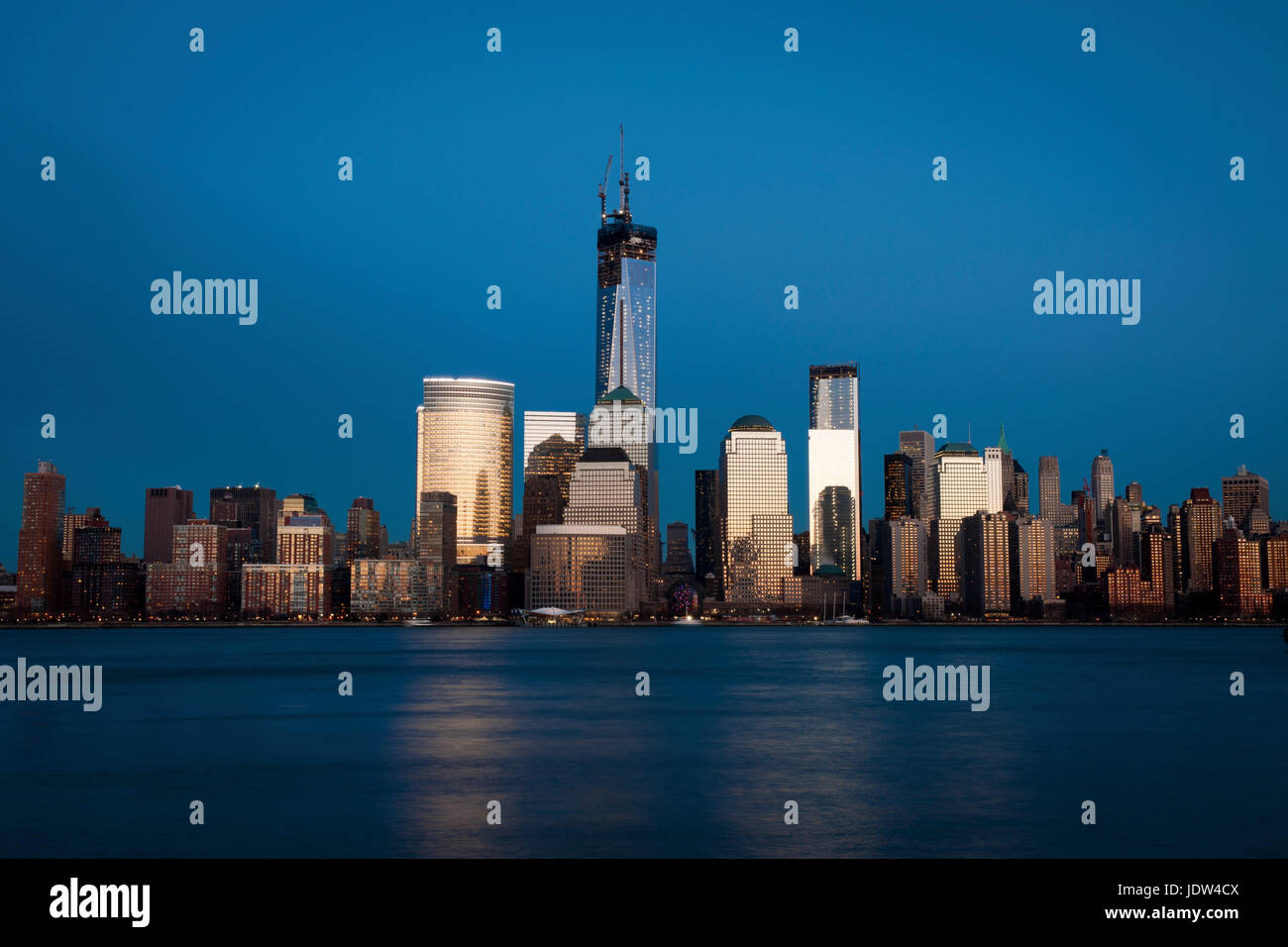 Skyline of Manhattan (view from Jersey City), New York City, USA Stock Photo