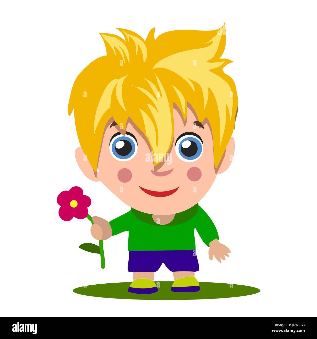Cartoon Boy Giving You Thumbs Up Blonde With Blue Eyes Stock Vector Image Art Alamy