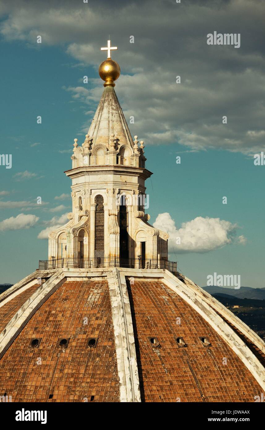 Duomo Santa Maria Del Fiore dome closeup view in Florence Italy Stock ...