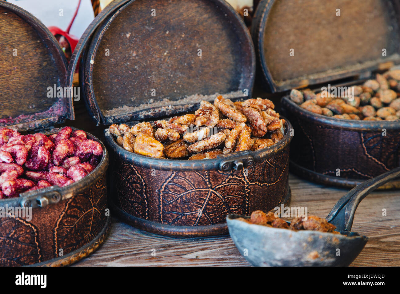 Scandinavian sweetness. Fried spicy nuts. Tallinn, Estonia. Nuts with