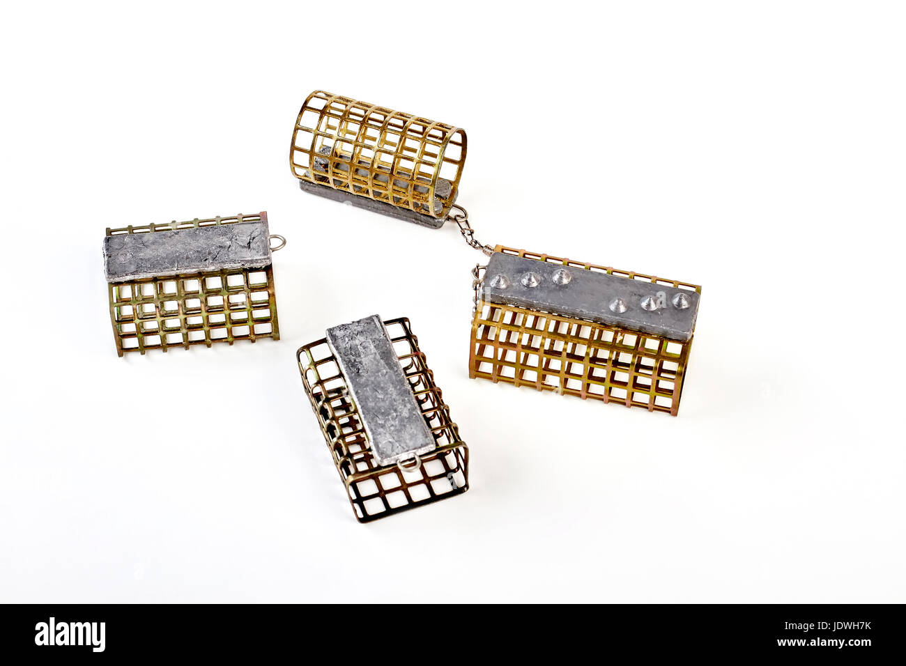 Group Of Metal Fishing Feeders Stock Photo 146235815 Alamy