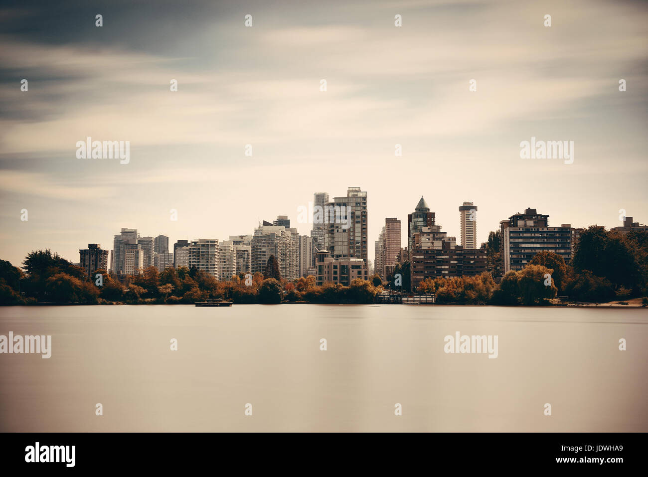 Vancouver city skyline viewed from Stanley Park Stock Photo - Alamy