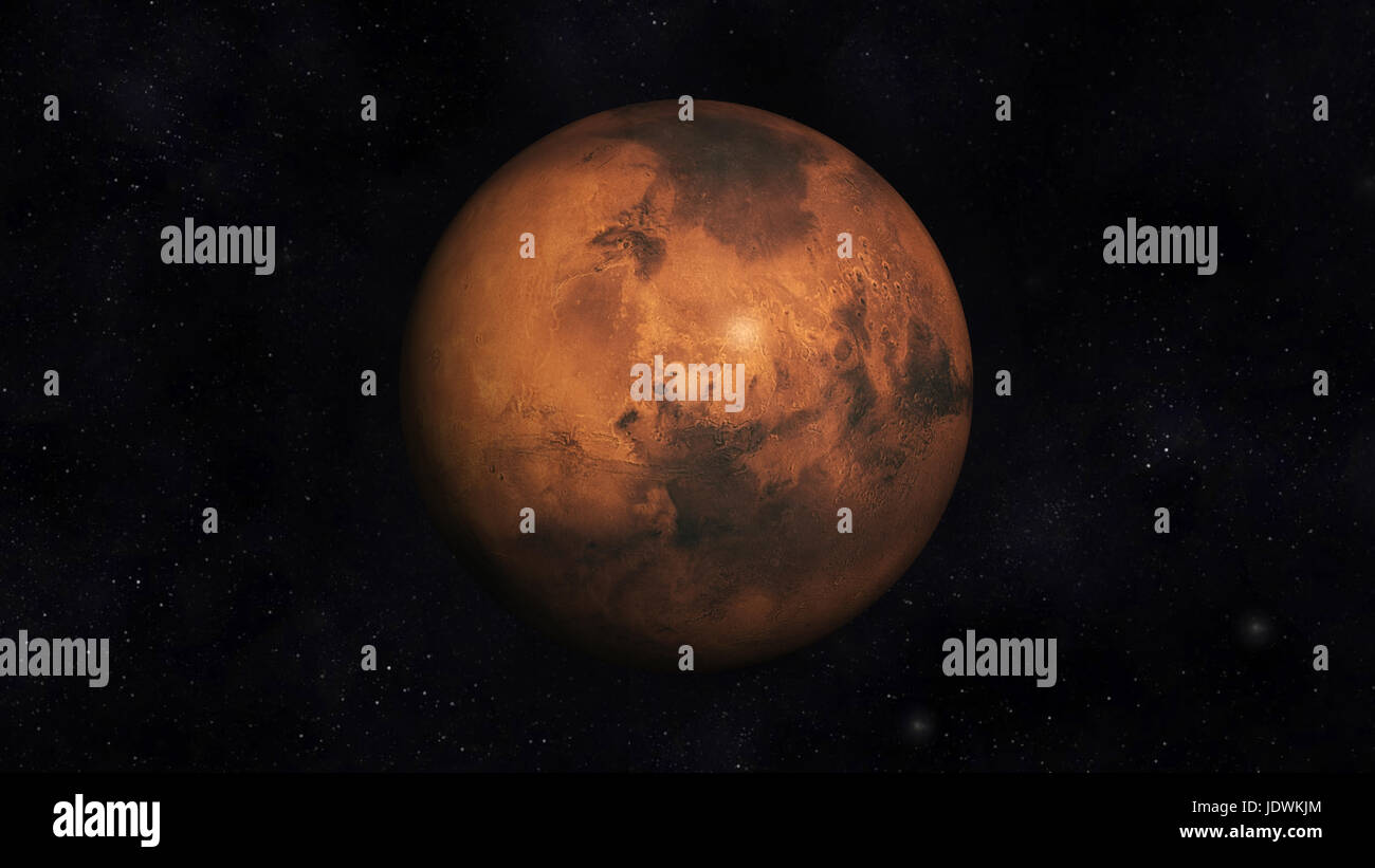 Digital Illustration of Planet Mars Stock Photo