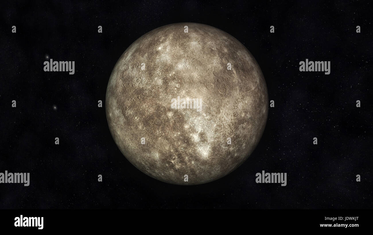 Digital Illustration of Planet Mercury Stock Photo