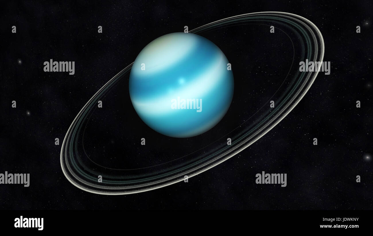 Digital Illustration of Planet Uranus Stock Photo