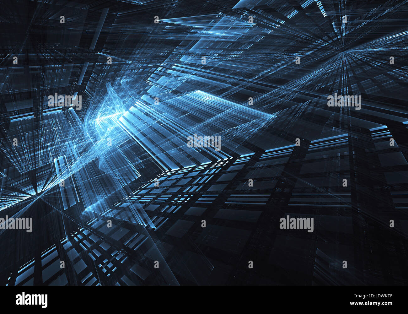 Computer generated abstract technology image. Three-dimensional fractal ...
