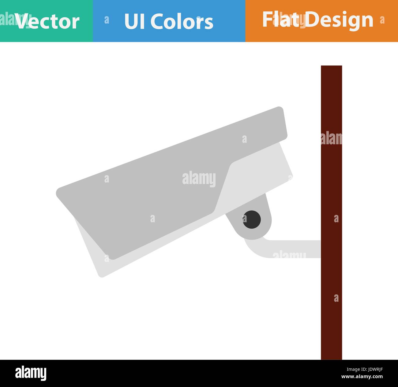Security camera icon. Flat color design. Vector illustration Stock ...