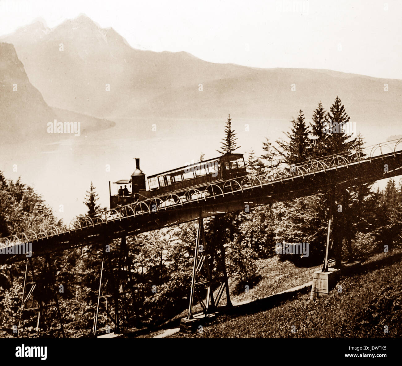 Rigi Railway near Lucerne, Victorian period Stock Photo