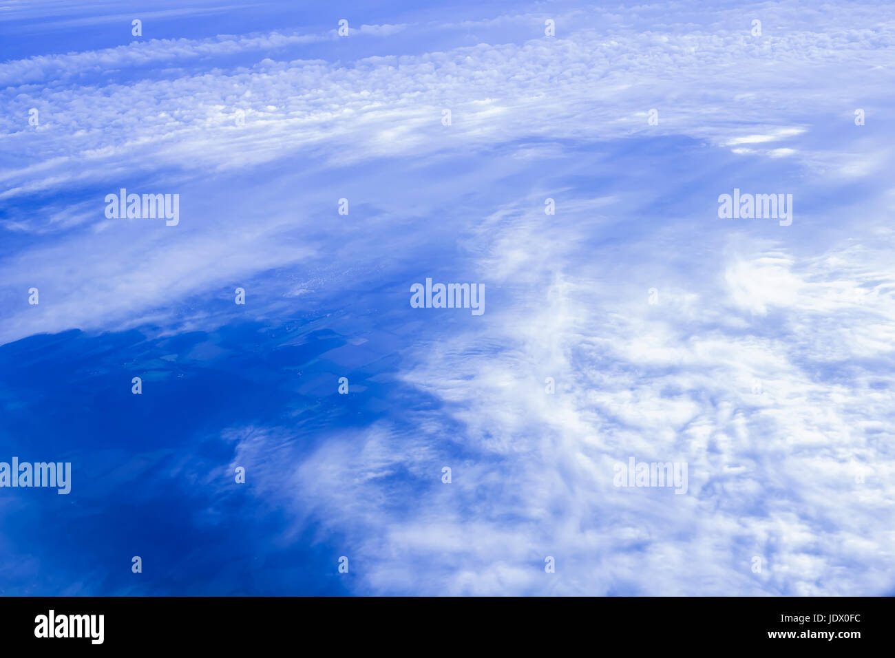 Blue sky with clouds view from an airplane Stock Photo - Alamy