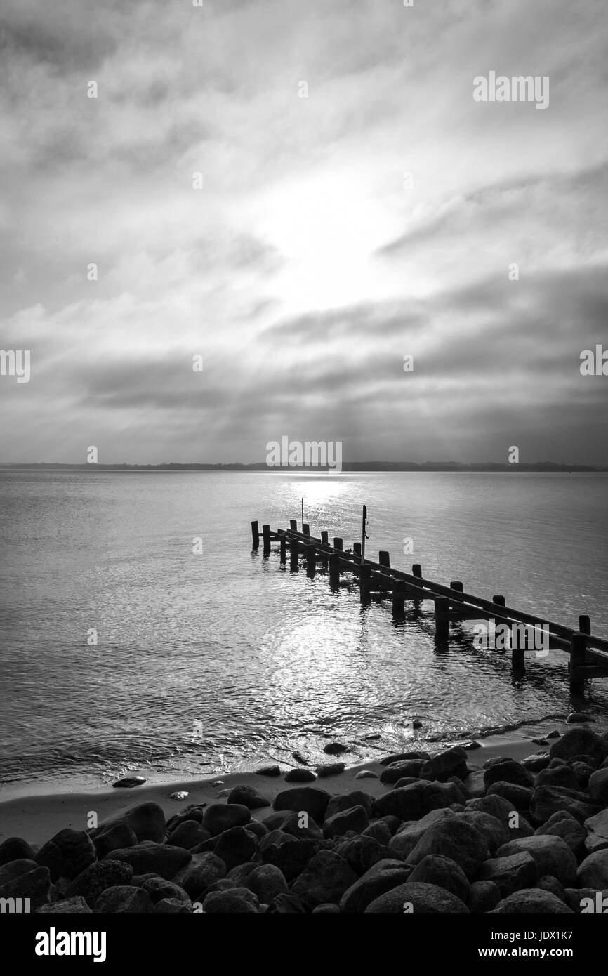 Beach seaside seashore sailing Black and White Stock Photos & Images ...