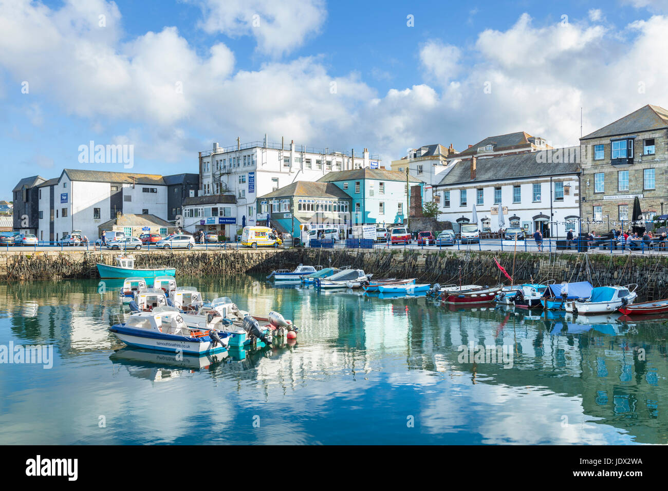 Falmouth cornwall falmouth uk Boats in the harbour Custom House Quay Falmouth Cornwall England GB UK Europe Stock Photo