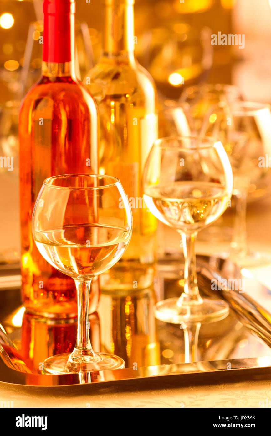 Glasses of white wine Stock Photo Alamy