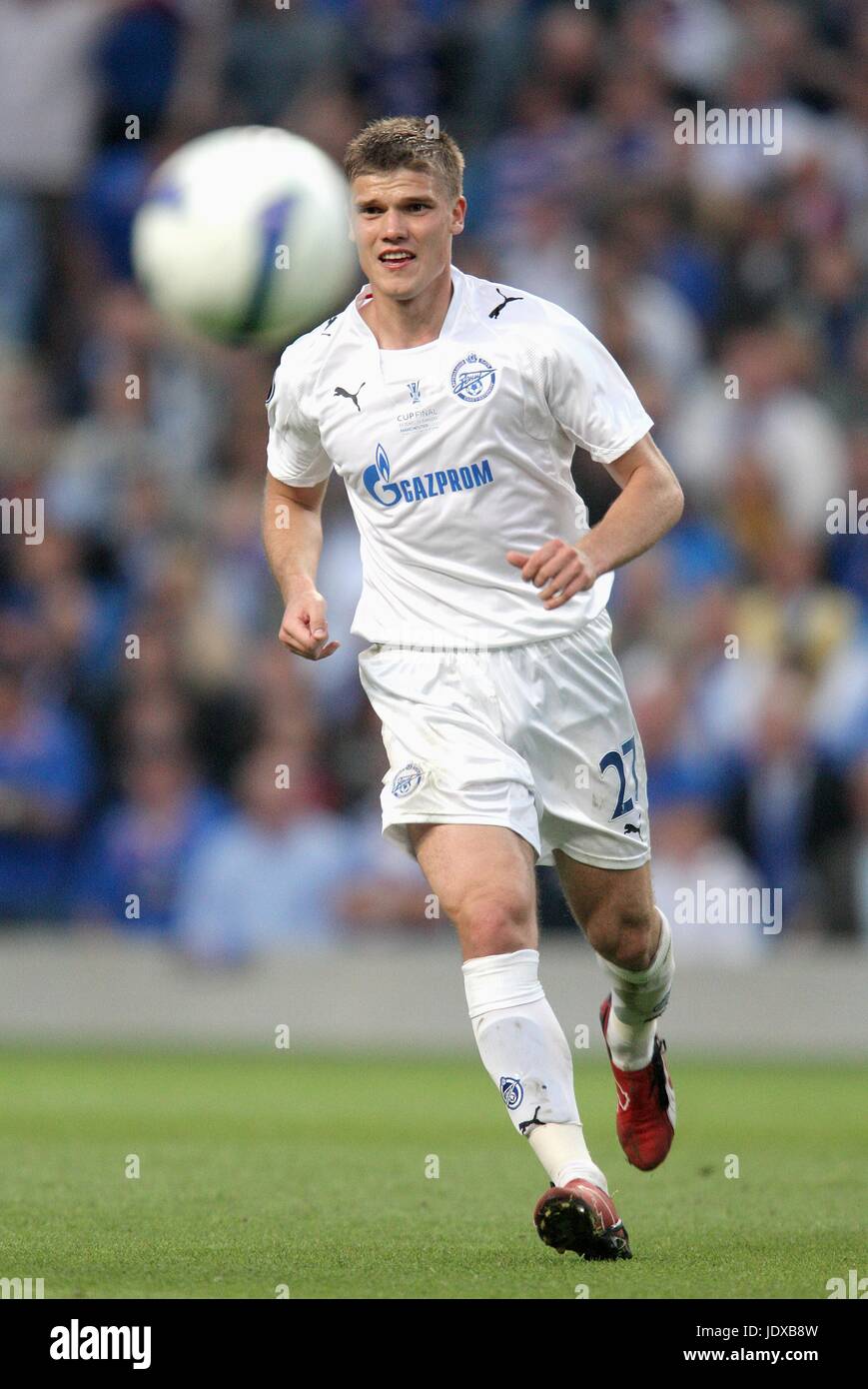 IGOR DENISOV ZENIT ST.PETERSBURG FC CITY OF MANCHESTER STADIUM MANCHESTER ENGLAND 14 May 2008 Stock Photo