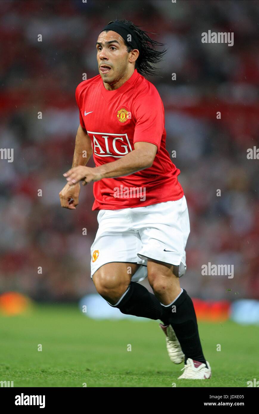 CARLOS TEVEZ MANCHESTER UNITED FC OLD TRAFFORD MANCHESTER ENGLAND 06 August 2008 Stock Photo