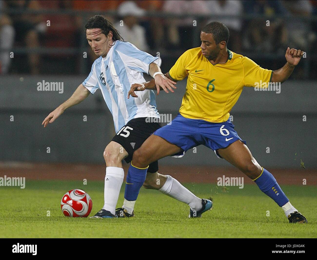 Lionel Messi Marcelo Argentina V Brazil Olympic Stadium Beijing China 19 August 08 Stock Photo Alamy