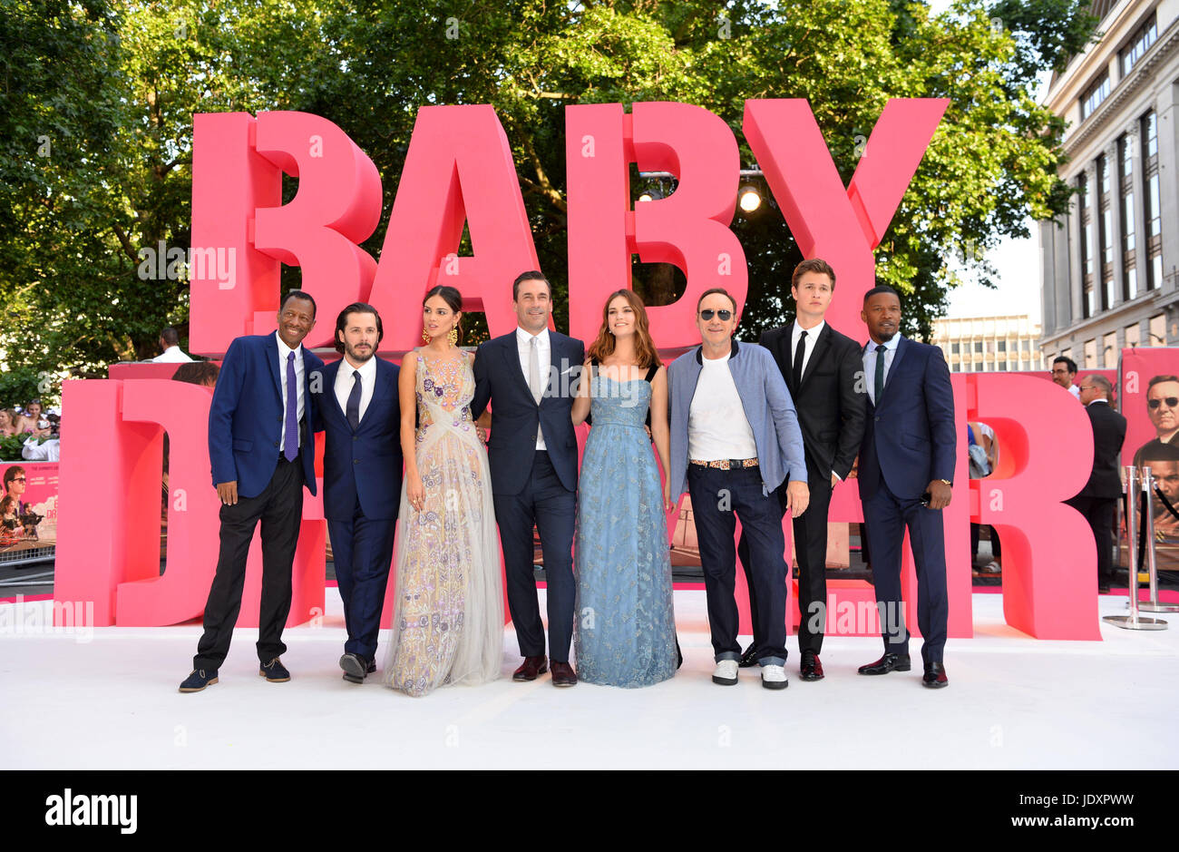 (left to right) CJ James, Edgar Wright, Eiza Gonzalez, JOn Hamm, Lily