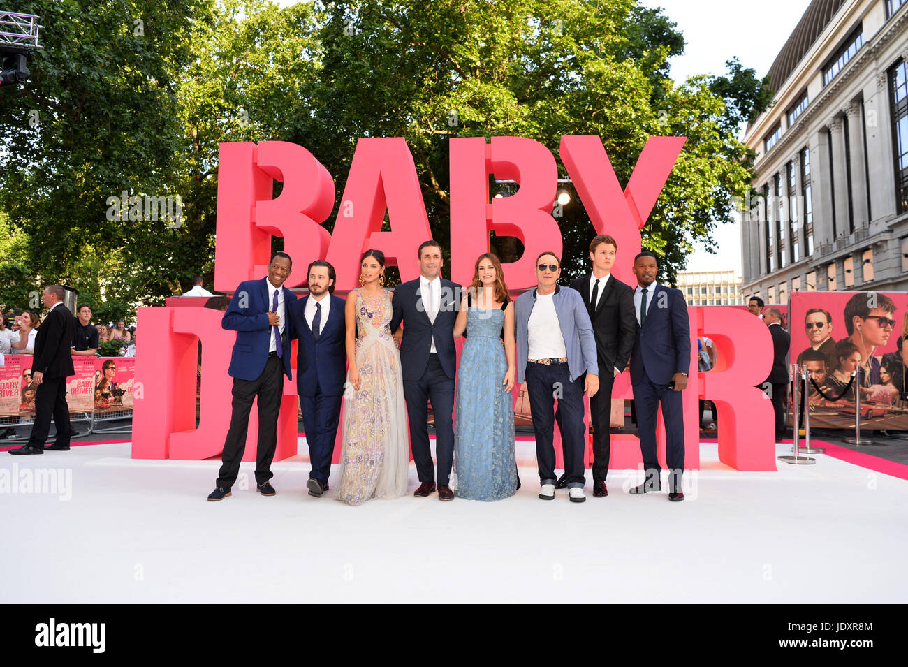 (left to right) CJ James, Edgar Wright, Eiza Gonzalez, JOn Hamm, Lily