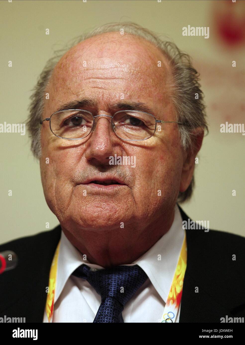 SEPP BLATTER PRESIDENT OF FIFA OLYMPIC STADIUM BEIJING CHINA 21 August 2008 Stock Photo